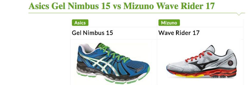 We release the Running shoes comparator