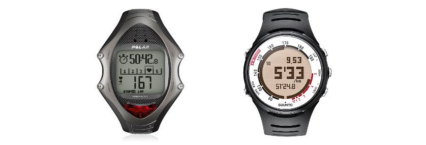 Comparação. Monitor de ritmo cardíaco Polar RS400 SD MULTI vs. Pacote de Running Suunto T3C