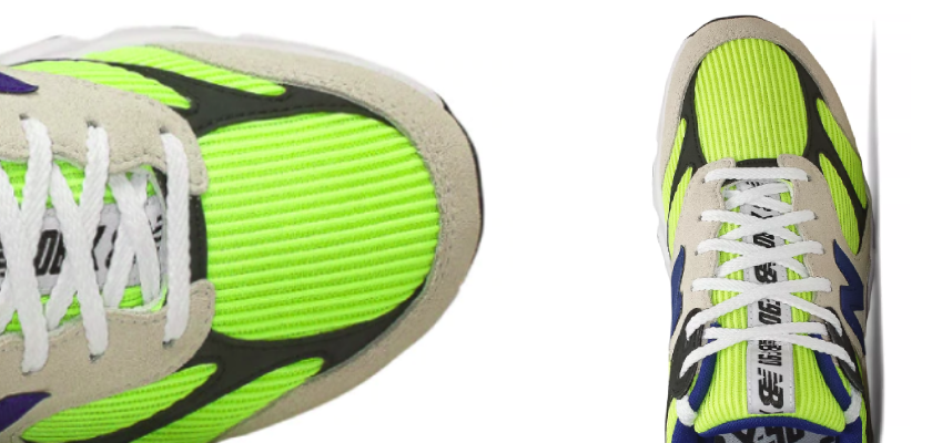 Sneakers énis New Balance X-90 Reconstructed structed têm um novo estilo com uma parte superior serrilhada e uma marca exclusiva na língua