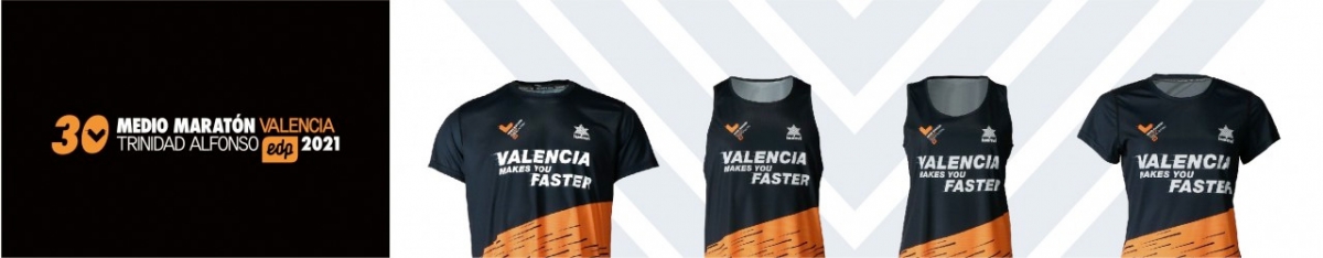 Patrones de camiseta de Luanvi para la 30 edición del Medio Maratón Valencia Trinidad Alfonso EDP - foto 1