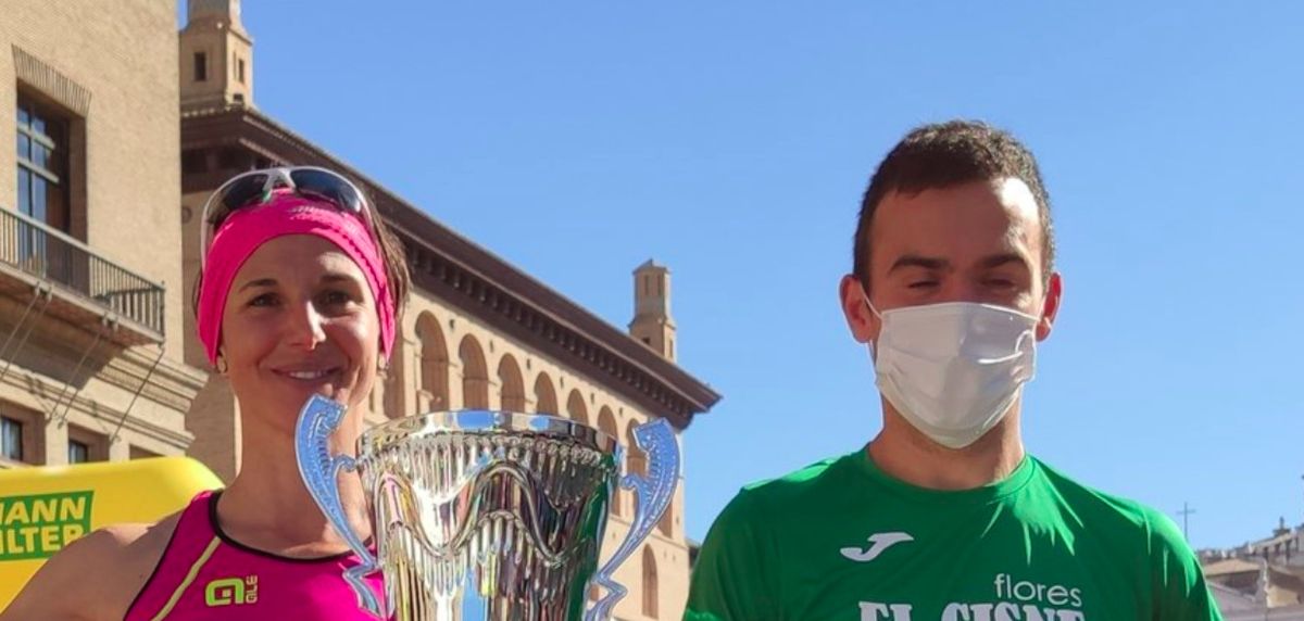 Alberto Puyuelo y Ana Revilla ganadores del Maratón de Zaragoza 2021