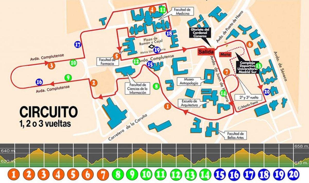 mapa medio maraton universitario 2022