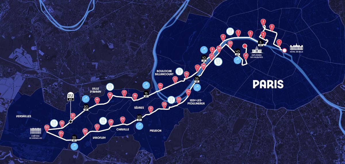 Maratón Olímpica París 2024: Mapa