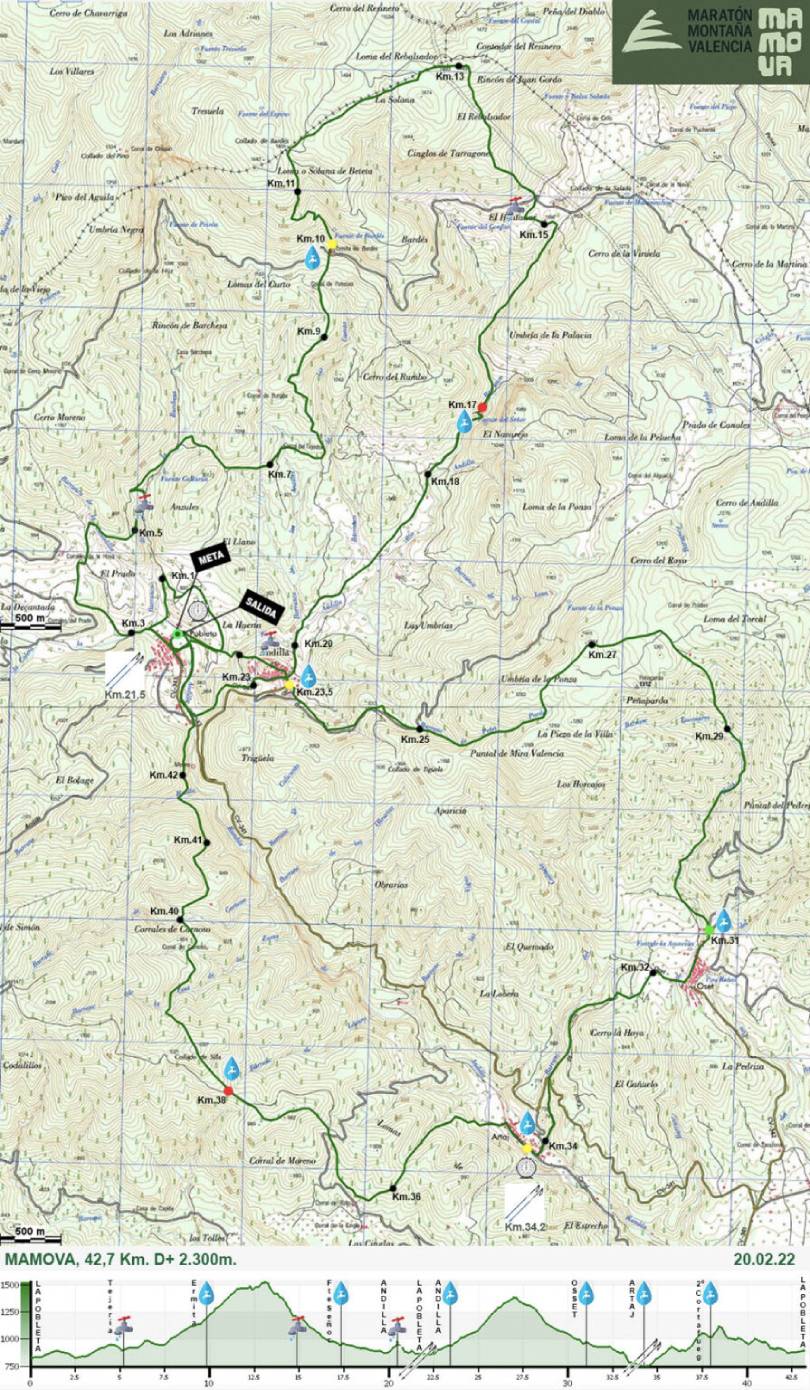 Maratón de Montaña Valencia 2023: Mapa