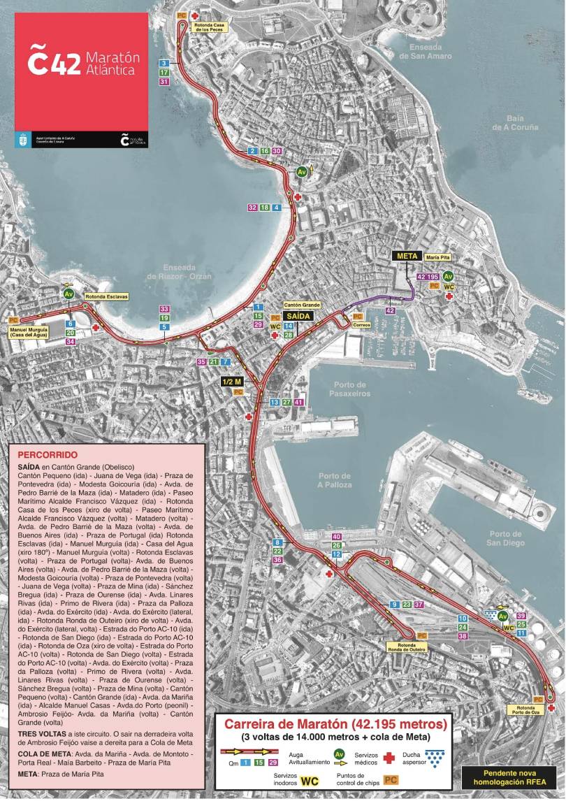 Maratón A Coruña 42: Mapa
