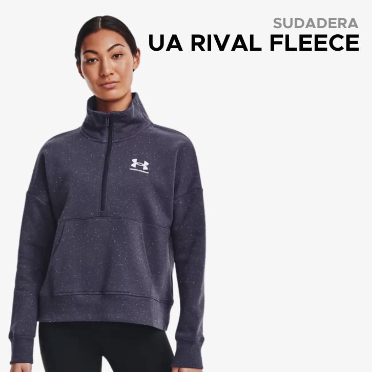 Sudadera con media cremallera UA Rival Fleece para mujer