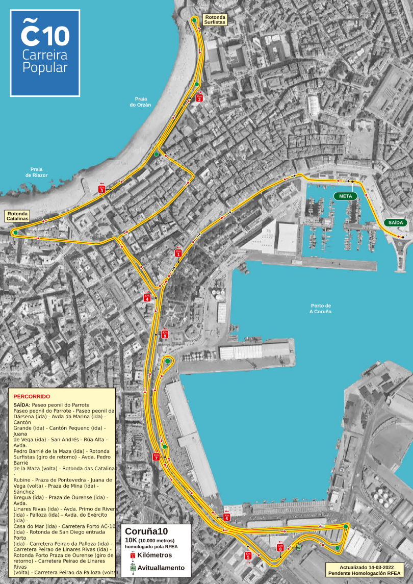 Coruña 10 2023: Mapa