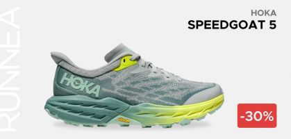 HOKA Speedgoat 5 por 104,97€ para mujer y 107,99€ para hombre antes 150€ (-30% de descuento)