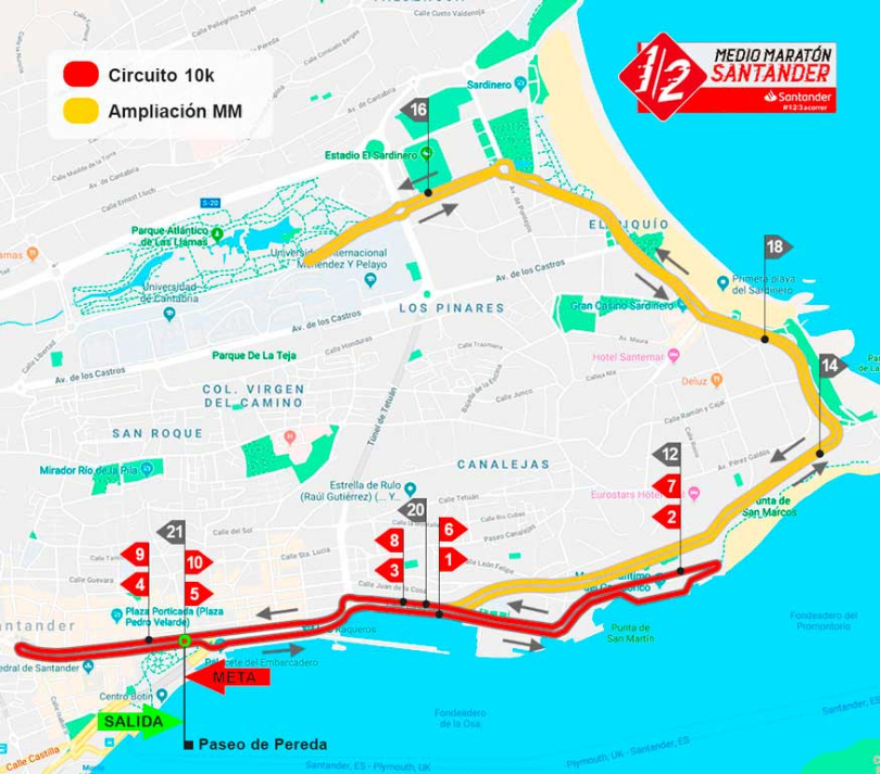 Media Maratón de Santander 2023: Mapa