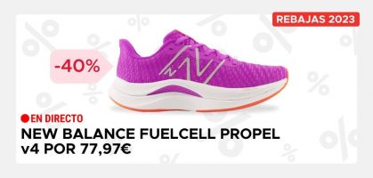 New Balance FuelCell Propel v4 para mujer por 77,97€ y para hombre por 84,47€ antes 130€ (-40% de descuento)