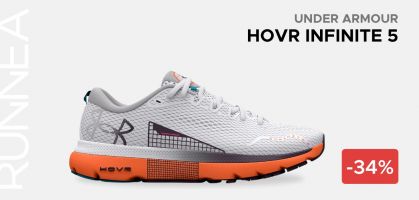Under Armour HOVR Infinite 5 por 85,95€ para mujer y por 95,60€ para hombre antes 130€ (-34% de descuento), para correr con rendimiento y confort