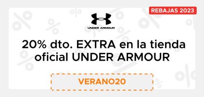 Rebajas Fin de Temporada en Under Armour: ¡-20% de descuento EXTRA en su outlet, aplicando código descuento VERANO20!