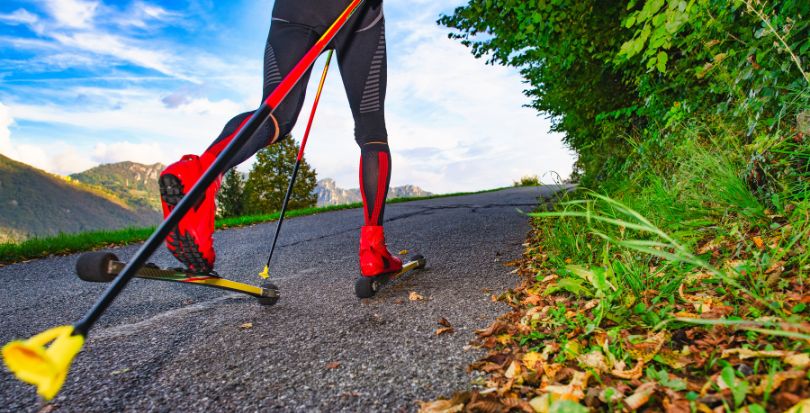 Benefits of rollerski in trail running: Heel pad