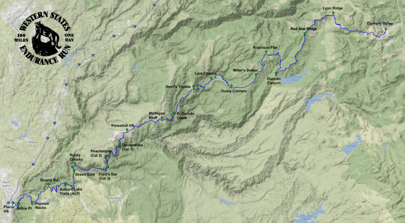 Western States Endurance Run 2024: Mapa