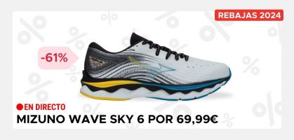 Mizuno Wave Sky 6 por 69,99€ antes 180€ (-61% de descuento)