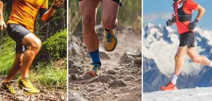 Unterschiedliche Terrains, auf denen ein Berglauf stattfinden kann, und der passende Trailrunning-Schuh