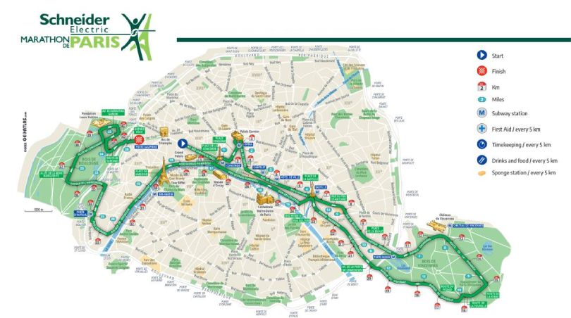  Maratón de París 2024: Mapa