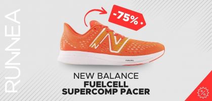 New Balance FuelCell SuperComp Pacer por 71,25€ antes de 190€ (-75% de desconto), aplicando o código de desconto NB25OFF 
