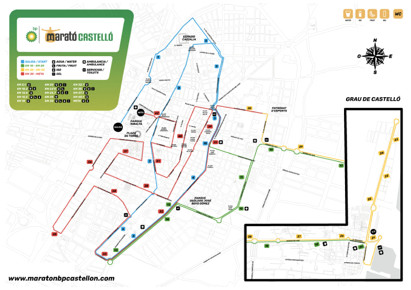 Maratón Castellón 2025: Mapa