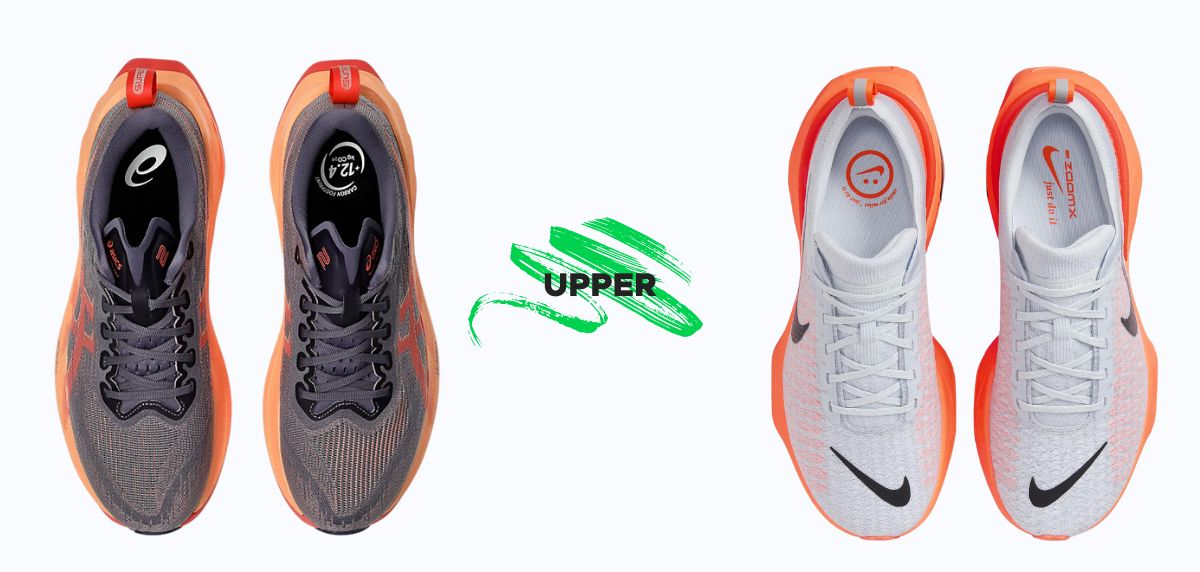 ASICS Superblast 2 vs nike girls Invincible 3: Upper