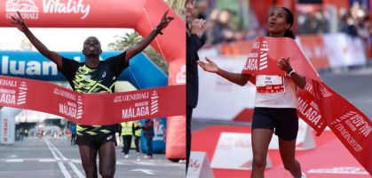 Vincent Kipkorir y Aynalem Desta se proclaman vencedores de la 14ª edición de la Maratón de Málaga 2024