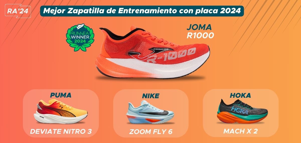 Mejor zapatilla running de entrenamiento con placa 2024 - JOMA R1000