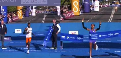 Selemon Barega y Anchinalu Dessie reinan bajo el calor de la Maratón de Sevilla 2025