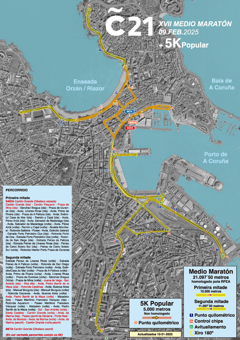 Media Maratón Coruña 2025: Mapa