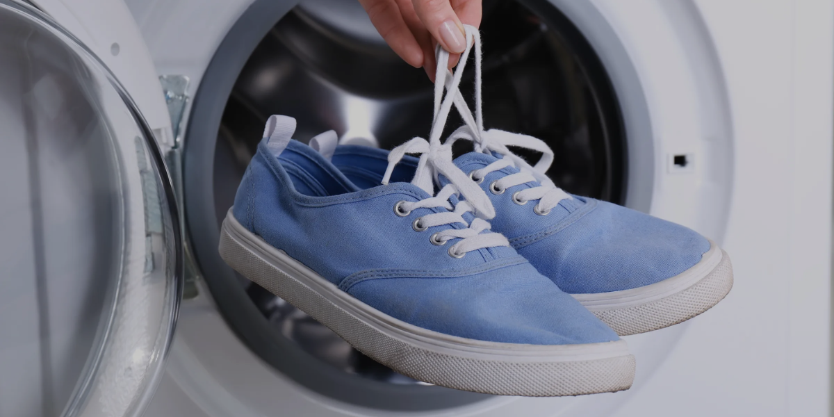 Schoenen in de wasmachine