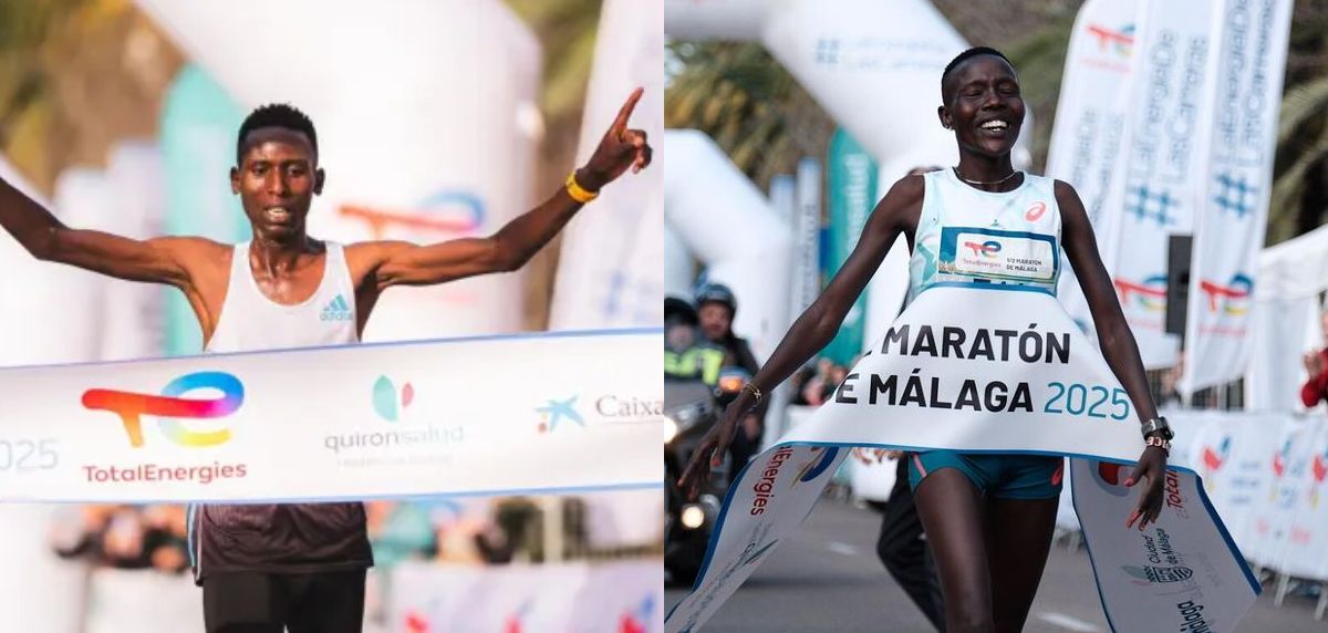 Los kenianos Gilbert Kipkosgei y Loice Chemnung revientan los récords de la Media Maratón de Málaga 2025