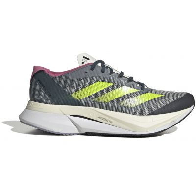 Adidas Adizero Boston 12 Dark Grey Lime Green White Pink
