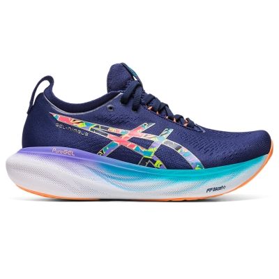 ASICS Nimbus 25 Navy Blue Cyan Orange White