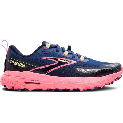 Brooks Cascadia 18 Navy Blue Pink Black Yellow