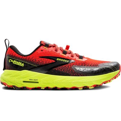 Brooks Cascadia 18 Red Lime Green Black
