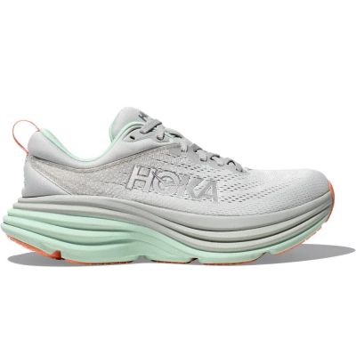 HOKA Bondi 8 Light Grey Mint Green White