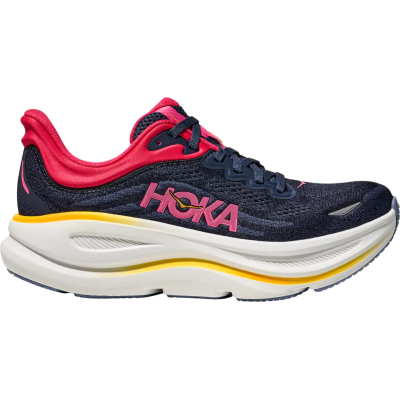 HOKA Bondi 9 Navy Blue Pink White Yellow
