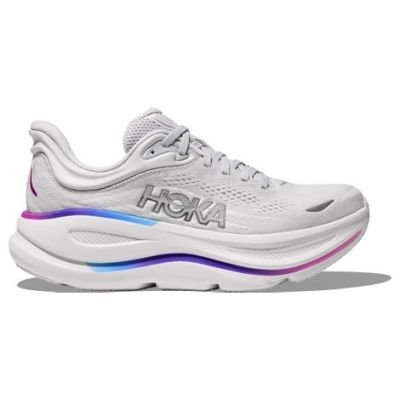 HOKA Bondi 9 White Light Grey Blue Pink