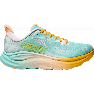 HOKA Clifton 10 Light Blue Lime Green Yellow Peach White