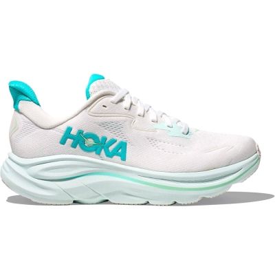 HOKA Clifton 10 White Turquoise Light Grey