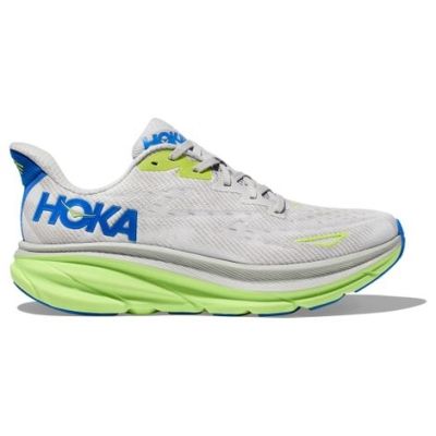 HOKA Clifton 9 Lime Green White Blue