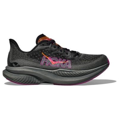 HOKA Mach 6 Black Dark Grey Pink Orange