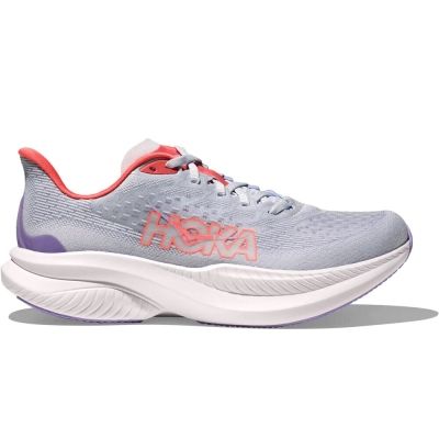 HOKA Mach 6 Light Grey Coral Red White Purple