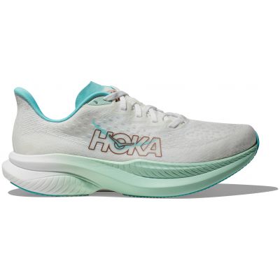 HOKA Mach 6 White Mint Green Light Grey