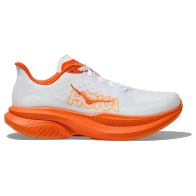HOKA Mach 6 White Orange Light Grey
