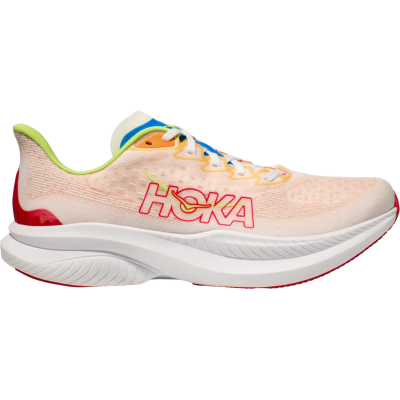 HOKA Mach 6 White Red Lime Green Blue