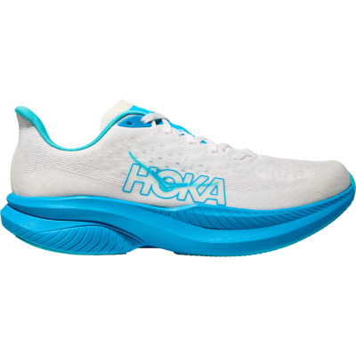 HOKA Mach 6 White Sky Blue Turquoise