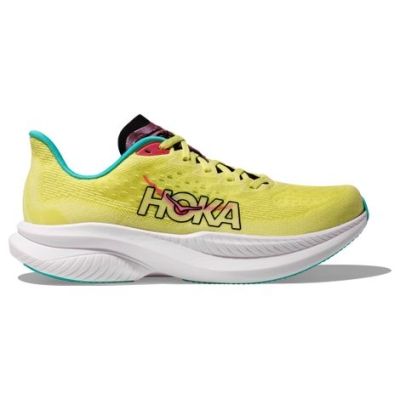 HOKA Mach 6 Yellow White Black Teal
