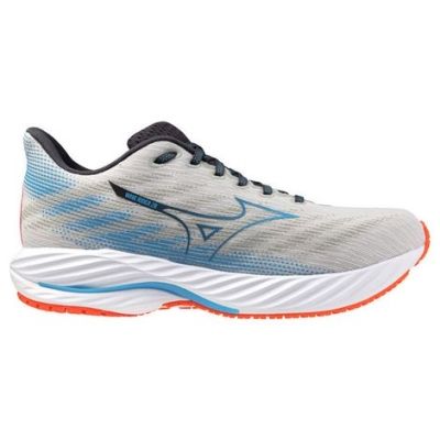 Mizuno Wave Rider 28 Light Grey White Light Blue Black Orange