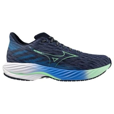 Mizuno Wave Rider 28 Navy Blue Light Blue Lime Green White