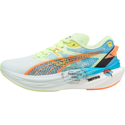 Puma Deviate Nitro 3 Lime Green White Orange Light Blue Black